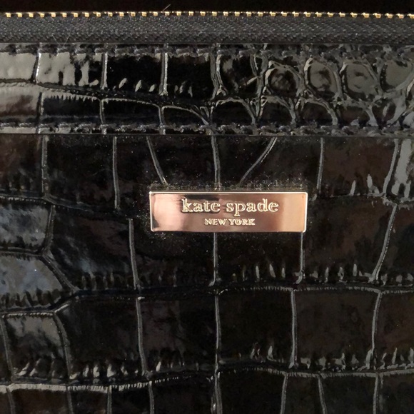 Kate Spade Patent Crocodile Pattern Clutch - Picture 2 of 4